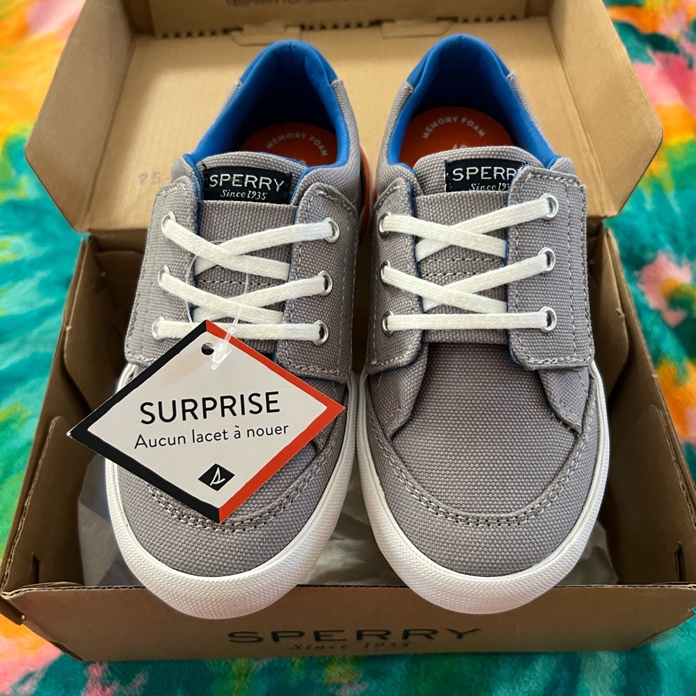 Kids sz. 11M Sperry Top-Sider - Harbor Tide Jr. - Wash Grey - New in box!